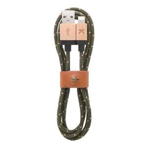 Нейлоновий кабель з натурального дерева Woodcessories EcoCable Lightning to USB Green | Brown 1.2m