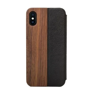 Деревянный чехол-книжка Woodcessories EcoFlip Walnut для iPhone X | XS  - Фото 1