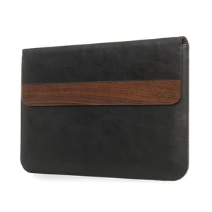 Кожаный чехол Woodcessories EcoPouch Walnut | Black Lather для MacBook Air 11" | Air 13" | Pro 13" - Фото 2