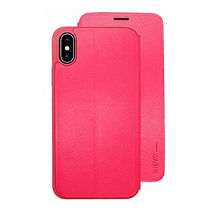 Кожаный чехол-книжка X-Level FIB COLOR Rose Red для iPhone X | XS - Фото 2