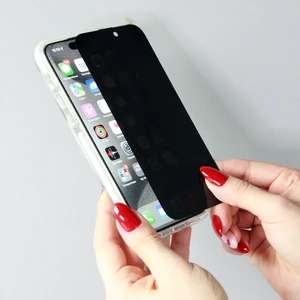 Защитное стекло антишпион с рамкой для поклейки Baseus Diamond Privacy для iPhone 15 Pro Max - Фото 4