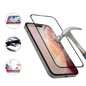 Защитное закаленное стекло oneLounge NEW 3D Full Cover Black для iPhone 15 Pro Max - Фото 3