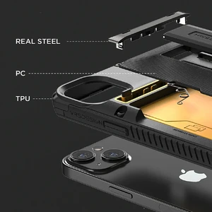 Противоударный чехол-кошелек VRS Design Damda Glide Hybrid Groove Black для iPhone 15 - Фото 7