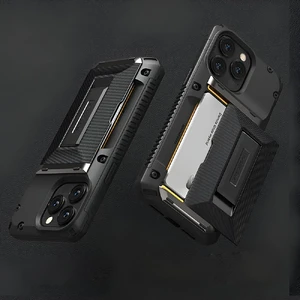 Противоударный чехол-кошелек VRS Design Damda Glide Hybrid Groove Black для iPhone 15 - Фото 5