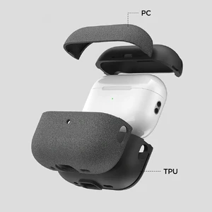 Противоударный чехол с ремешком VRS Design Modern Sand Stone для AirPod Pro 2 - Фото 10