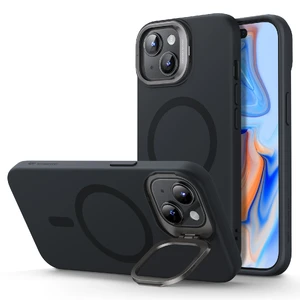 Захисний силіконовий чохол MagSafe з підставкою ESR Cloud Soft Case Stash Stand Black для iPhone 15  - Фото 1