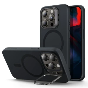 Защитный силиконовый чехол MagSafe с подставкой ESR Cloud Soft Case Stash Stand Black для iPhone 15 Pro Max 4894240176252  - Фото 1