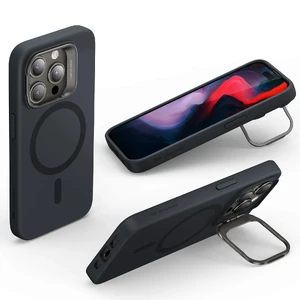 Захисний силіконовий чохол MagSafe з підставкою ESR Cloud Soft Case Stash Stand Black для iPhone 15 Pro - Фото 3