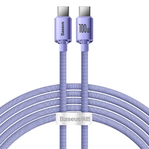 Зарядный кабель Baseus Crystal Shine Type-C to Type-C Purple 100W (2m)