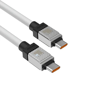 Зарядный кабель Type-C to Type-C для быстрой зарядки Baseus CoolPlay Series White 100W (2m) - Фото 3