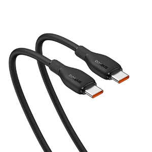 Зарядный кабель Type-C to Type-C для быстрой зарядки Baseus Pudding Series Black 100W (1.2m) - Фото 2