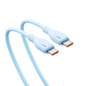 Зарядний кабель Type-C to Type-C для швидкої зарядки Baseus Pudding Series Blue 100W (1.2m) - Фото 2
