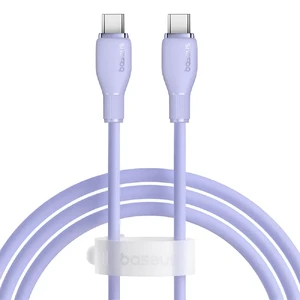Зарядний кабель Type-C to Type-C для швидкої зарядки Baseus Pudding Series Purple 100W (1.2m) P10355702511-00 - Фото 1