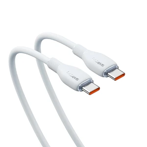 Зарядний кабель Type-C to Type-C для швидкої зарядки Baseus Pudding Series White 100W (1.2m) - Фото 2