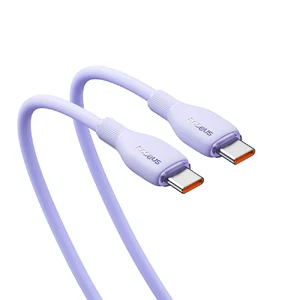 Зарядний кабель Type-C to Type-C для швидкої зарядки Baseus Pudding Series Purple 100W (1.2m) - Фото 2