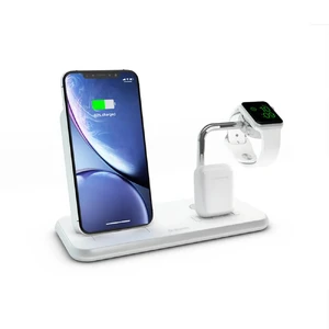 Беспроводное зарядное устройство Zens Stand + Dock + Watch Aluminium Wireless Charger White 10W ZEDC07W/00 - Фото 1