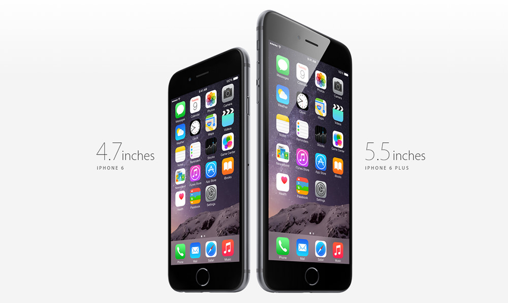 4.7 дюйма iPHONE 6 и iPHONE 6 PLUS 5.5 дюймов