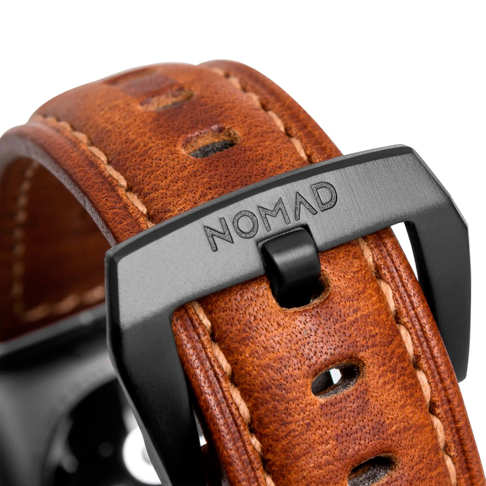 Кожаный черный ремешок Nomad Traditional Leather Black Hardware Black для Apple Watch 42mm/44mm Series SE/6/5/4/3/2/1