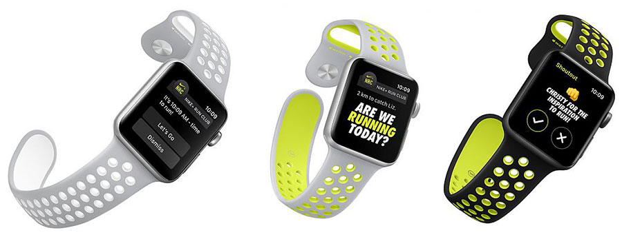 Ремешок Apple Nike Sport Band Black/Lime Blast S/M&M/L (MXQW2) для Apple Watch 40mm/38mm Series SE/6/5/4/3/2/1