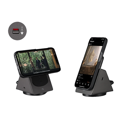 Беспроводное зарядное устройство 3-in-1 Pitaka MagEZ Slider 2 Twill Black/Grey для iPhone | AirPods | Apple Watch