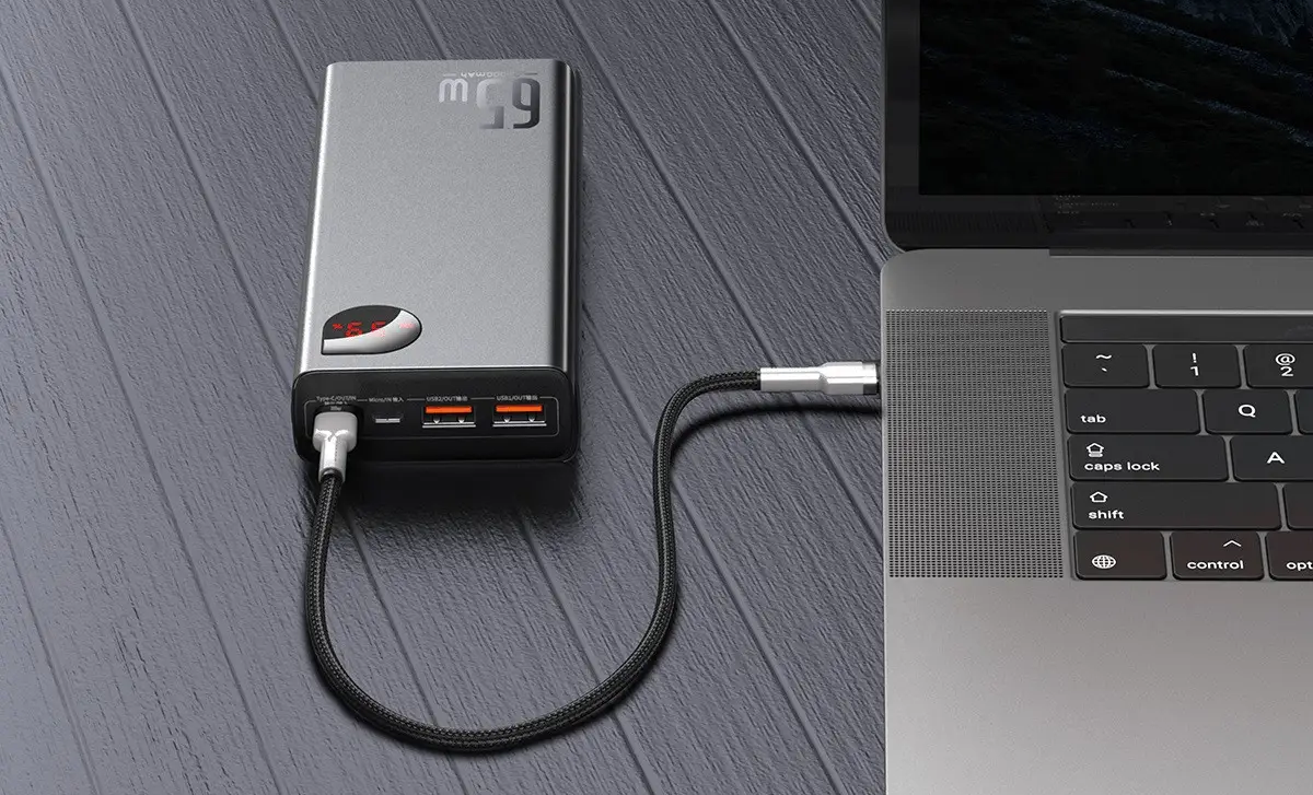 Повербанк с быстрой зарядкой Baseus 20000mAh Adaman Metal Digital Display 65W