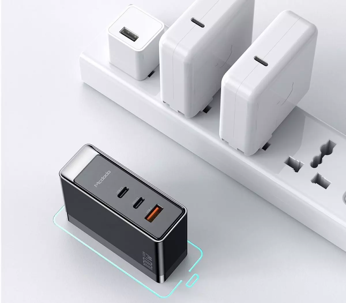 Зарядное устройство Mcdodo PRO 100W GAN Dual USB + Type-C EU лучший