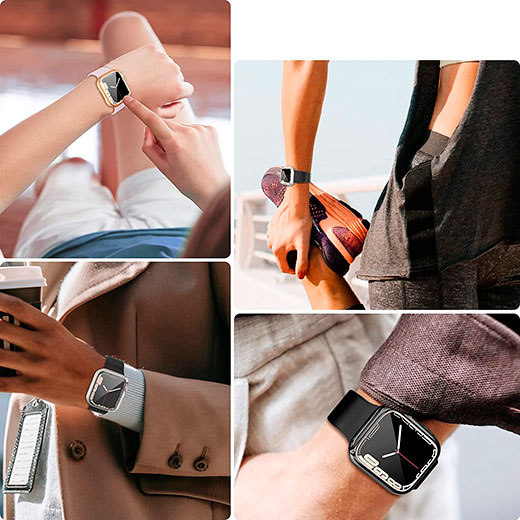 Новинка тонкий прозорий TPU чохол iLoungeMax SilicolDots для Apple Watch Series 8 | 7 45 mm
