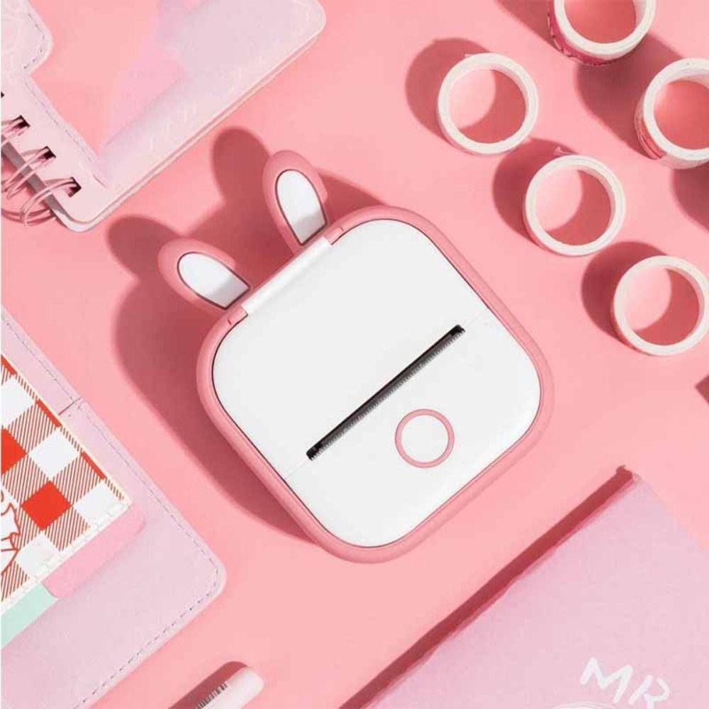 Бездротовий портативний термопринтер Phomemo T02 Pink для друку наклейок
