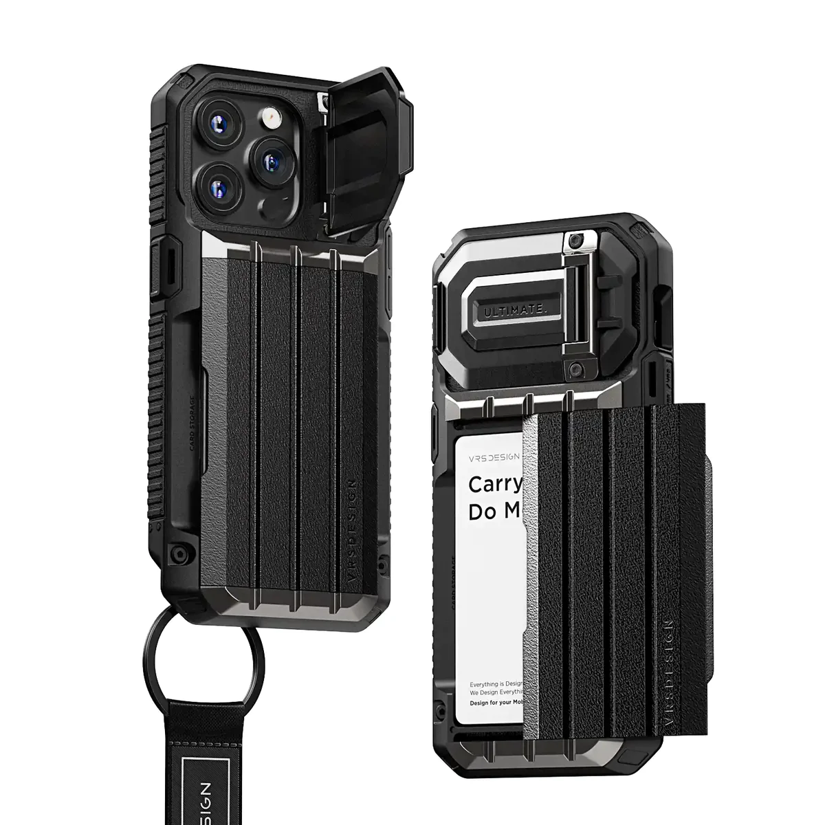 Протиударний чохол-гаманець VRS Design Case Damda Glide Ultimate Black для iPhone 15