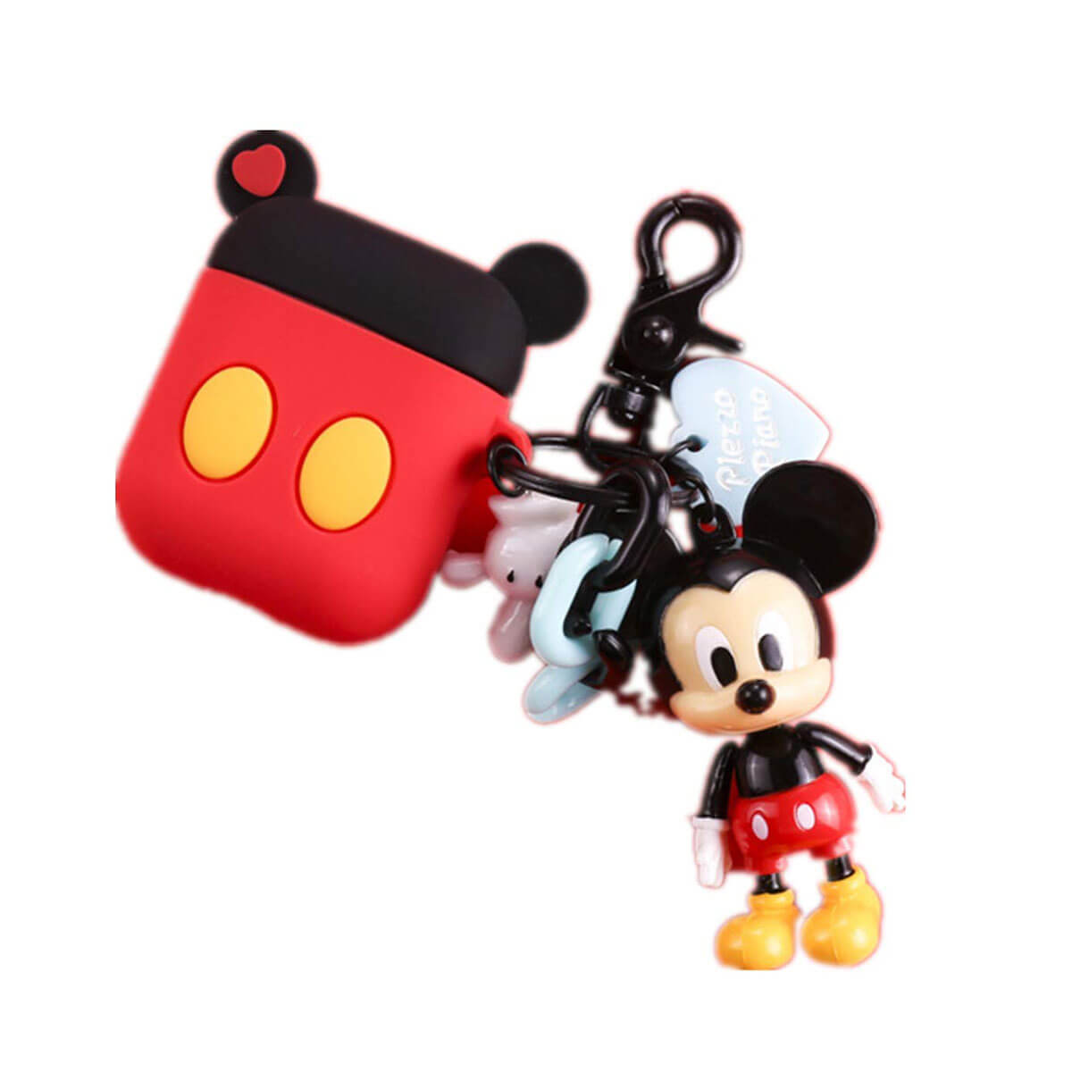 Мультяшний силіконовий чохол для AirPods з карабіном iLoungeMax Mickey Mouse Чорний