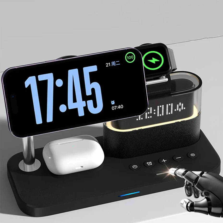 Док-станция с часы iLoungeMax 5in1 Magnetic Wireless Charger Station Black для iPhone | AirPods | Apple Watch