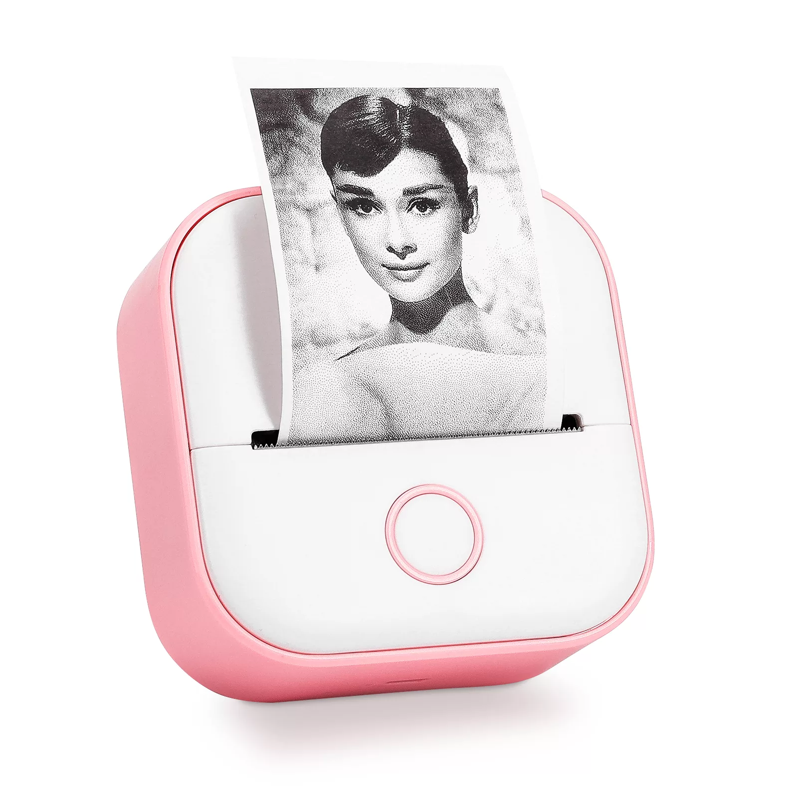 Бездротовий портативний термопринтер Phomemo T02 Pink для друку наклейок
