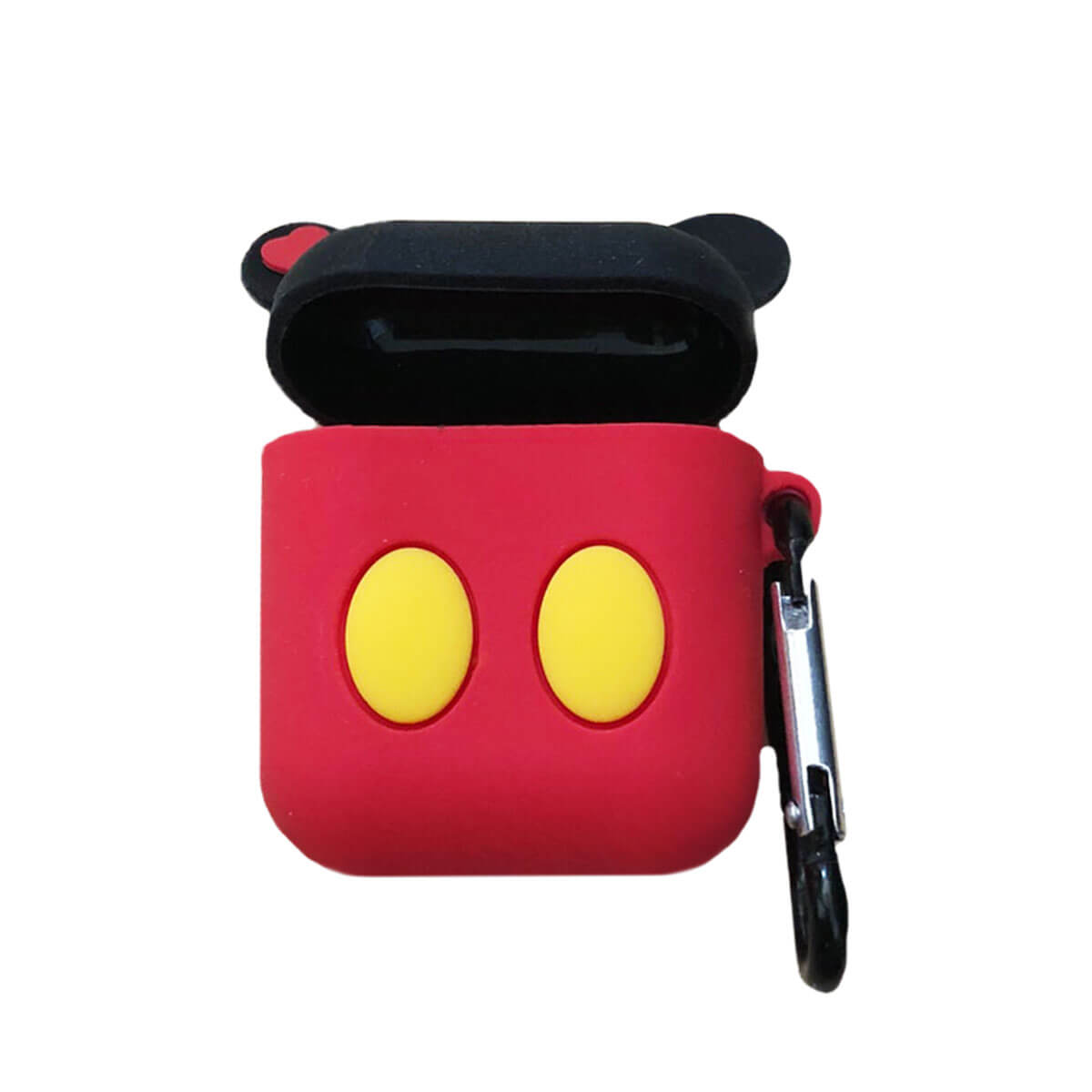 Мультяшний силіконовий чохол для AirPods з карабіном iLoungeMax Mickey Mouse Чорний