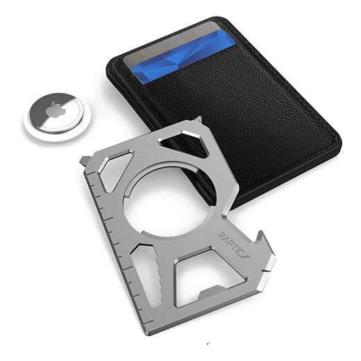 Шкіряний гаманець з мультитул карткою та тримачем для AirTag Raptic Tactical Wallet огляд