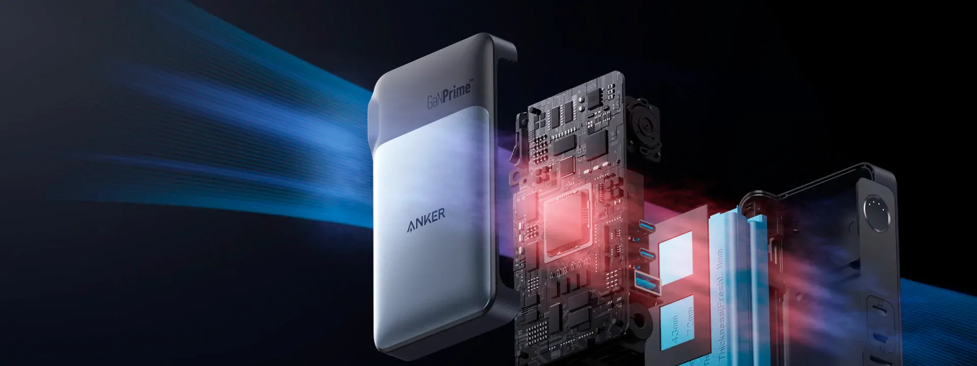 Повербанк Anker 733 Power Bank GanPrime 65W для iPhone MacBook | AirPods + EU адаптер з технологією захисту
