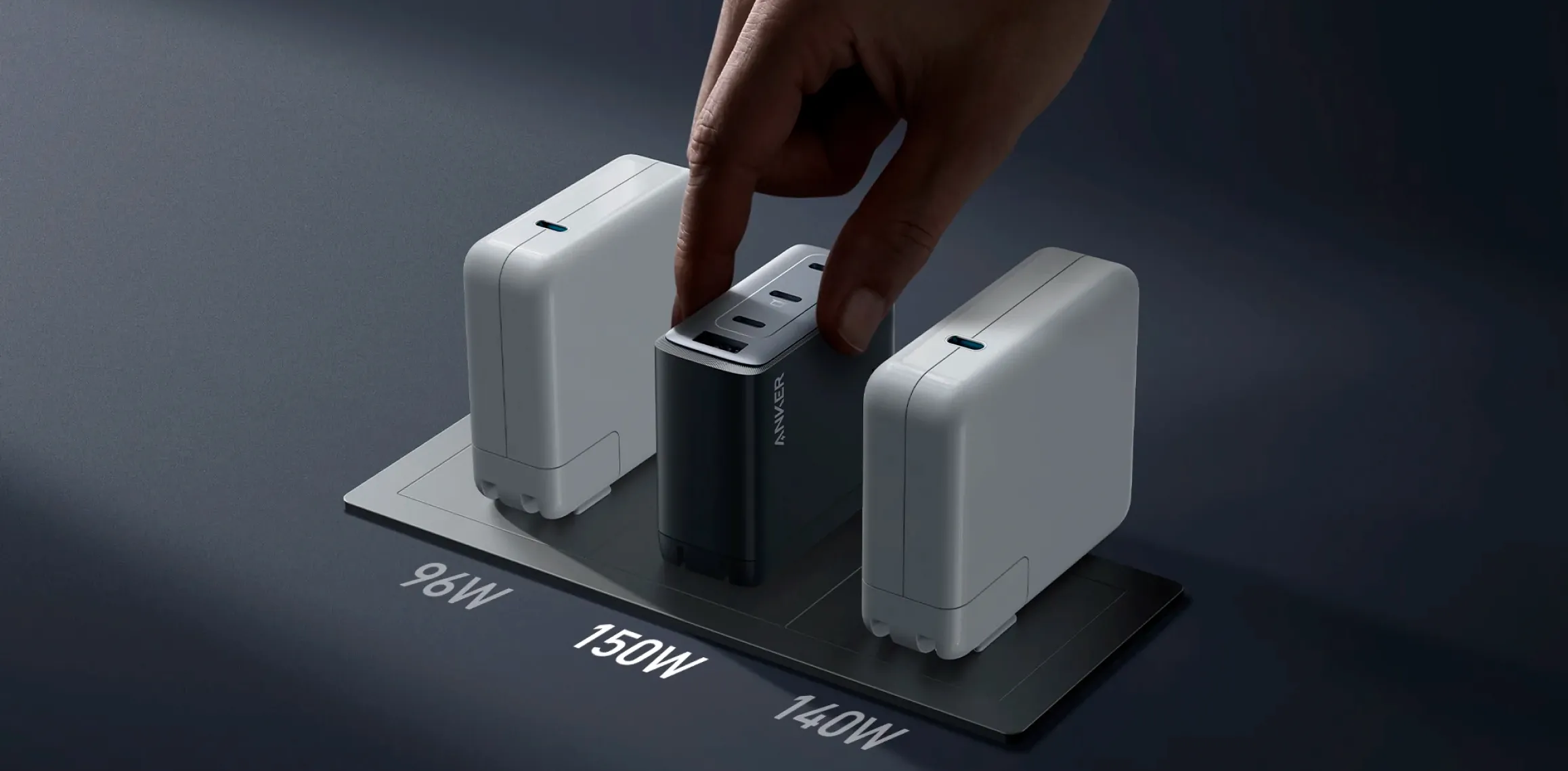 Быстрое зарядное устройство Anker 747 Charger GaNPrime 150W для MacBook | iPad + EU адаптер с технологией PowerIQ 4.0