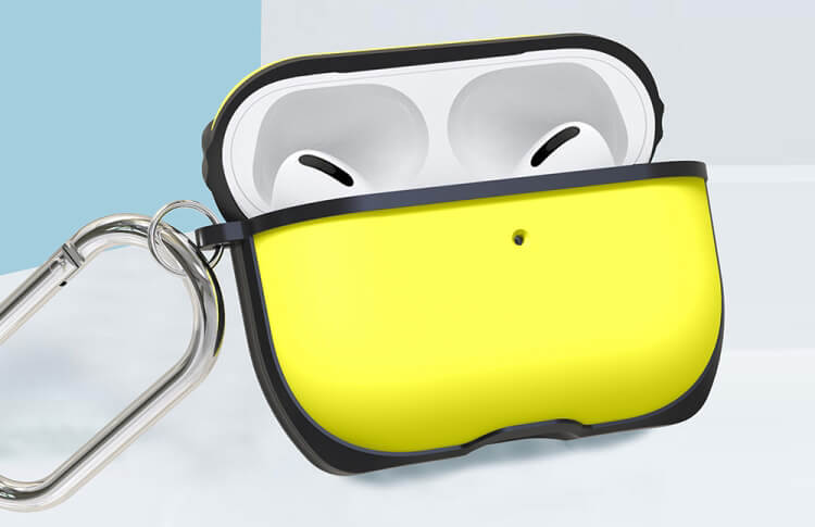 Противоударный чехол с карабином для Apple AirPods Pro WIWU Hard Protective Case