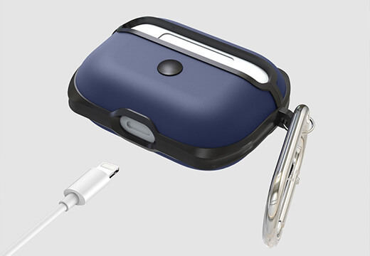 Противоударный чехол с карабином для Apple AirPods Pro WIWU Hard Protective Case