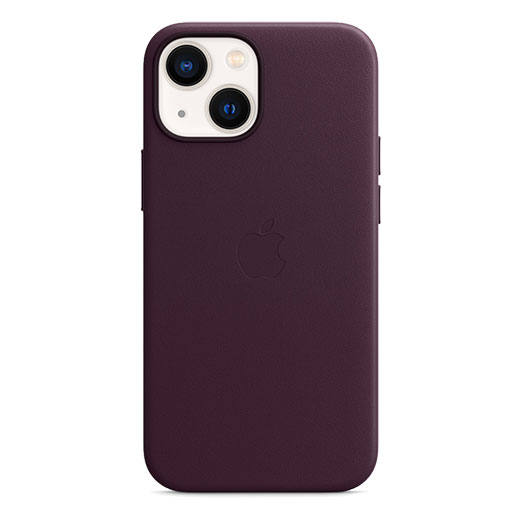 Кожаный чехол Apple Leather Case with MagSafe Dark Cherry (MM143) для iPhone 13 — это превосходная защита