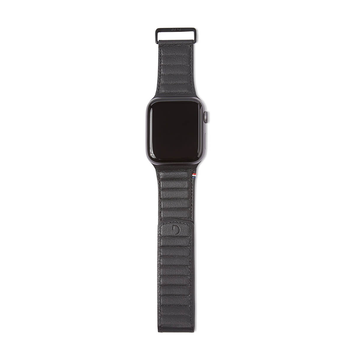 Черный кожаный ремешок для Apple Watch 42mm/44mm Series SE/6/5/4/3/2/1 Decoded Traction Strap