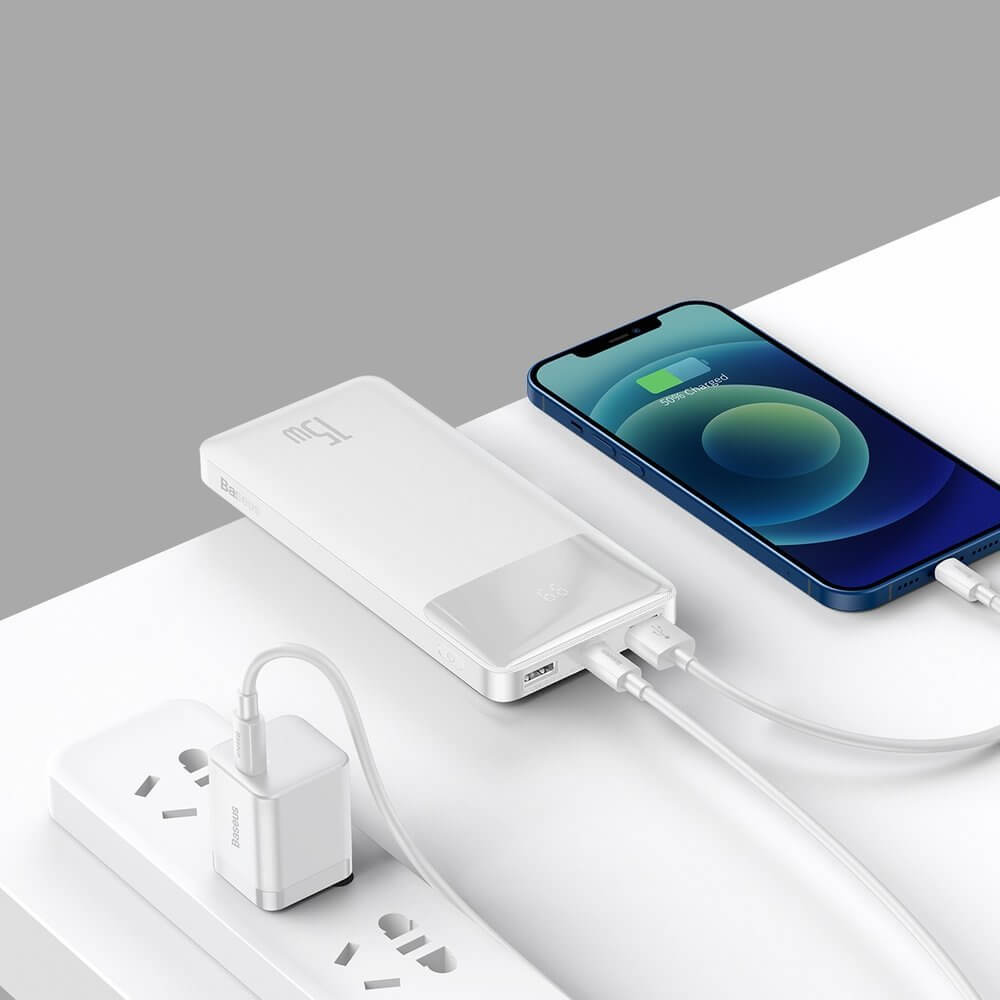 Купить Power Bank Baseus Bipow Digital Display Power Bank White 10000mAh 15W в Киеве