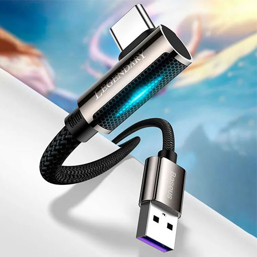 Зарядний кабель Baseus Cable Legend Series Elbow Fast Charging USB to Type-C 66W 2m міцність та практичність