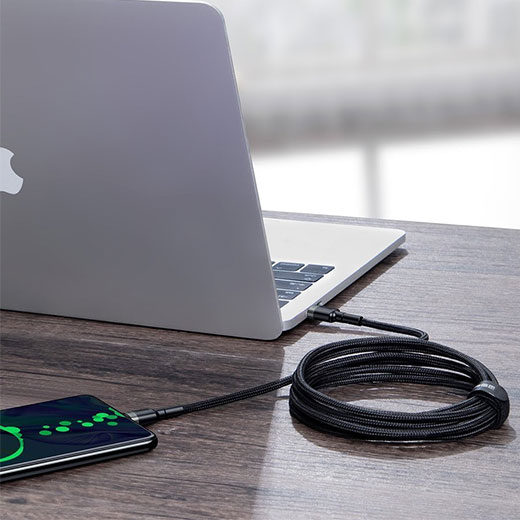 Нейлоновый кабель Baseus Cafule Flash Charging Type-C to Type-C 2m Gray | Black купить