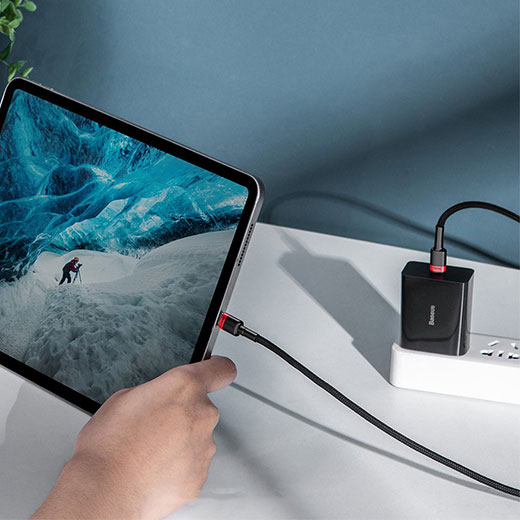 Нейлоновый кабель Baseus Cafule Flash Charging Type-C to Type-C 2m Gray | Black цена