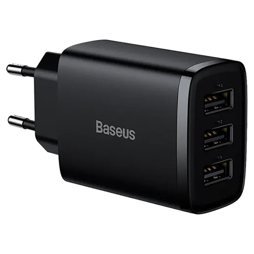 Новинка — зарядное устройство Baseus Compact Charger 3-USB 17W Black