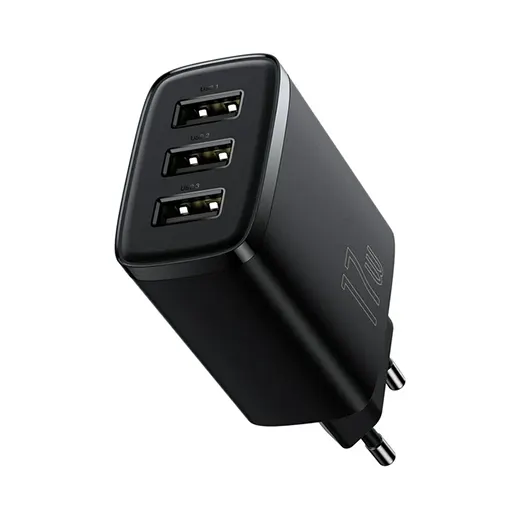 Зарядное устройство Baseus Compact Charger 3-USB 17W Black цена