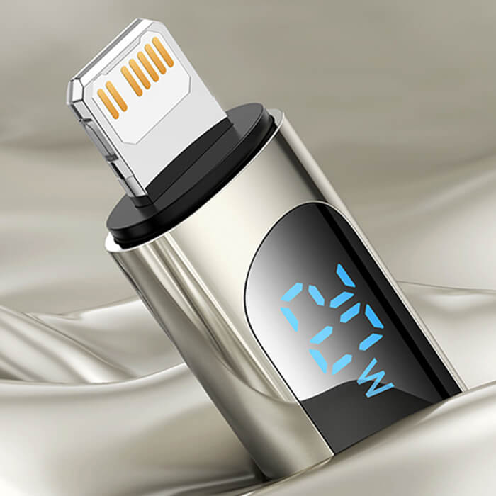 Купить нейлоновый кабель с дисплеем Baseus Display Fast Charging Type-C to Lightning 20W (1m) в Киеве
