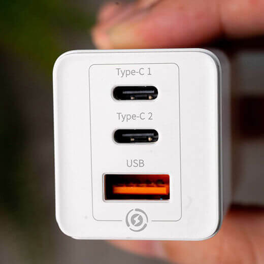 Швидкий мережевий зарядний пристрій Baseus GaN2 Pro Quick Charger 2 Type-C + USB-A White 65W