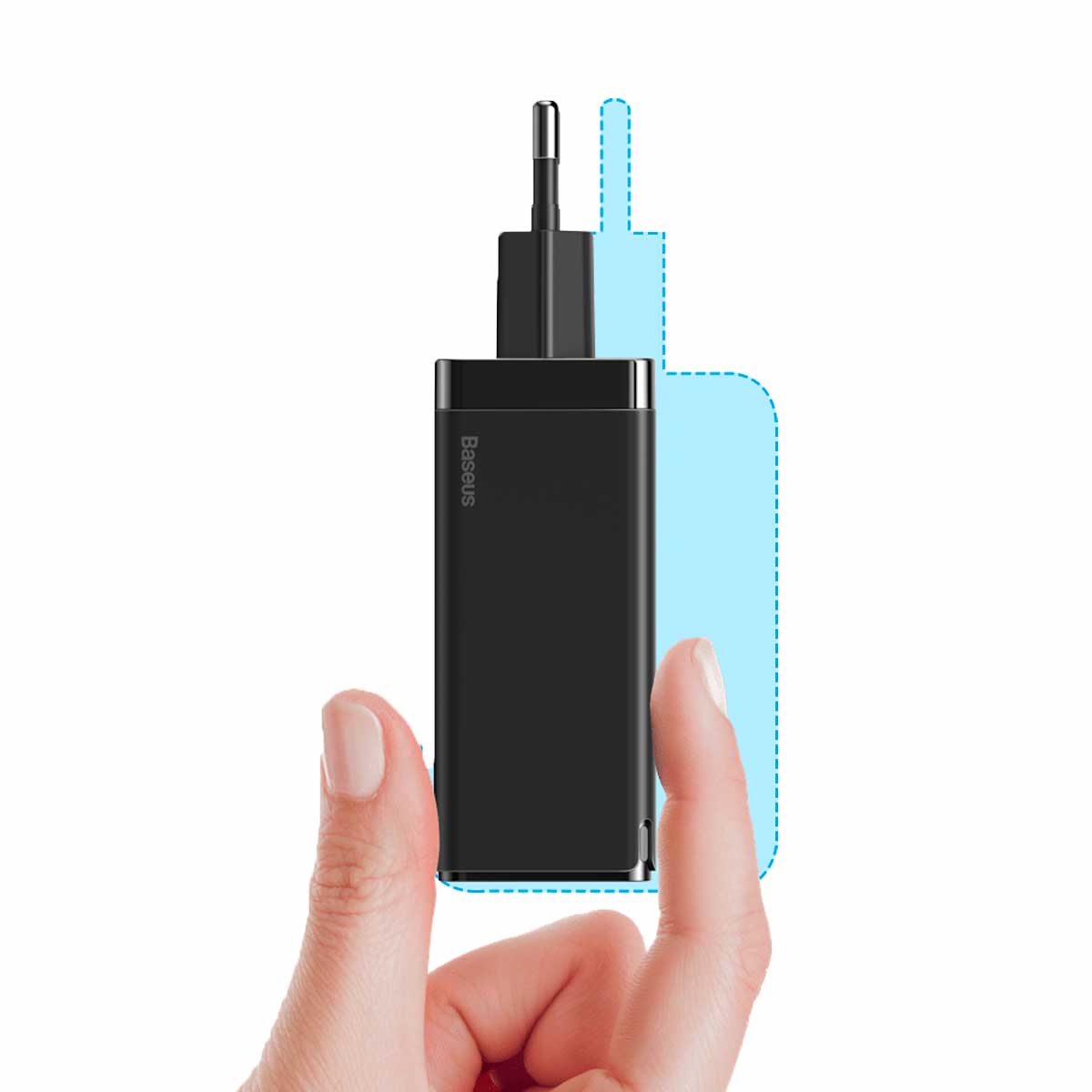 Быстрое зарядное устройство Baseus GaN Charger 65W Fast Charger для MacBook / iPhone (Black)