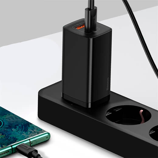 Быстрое сетевое зарядное устройство Baseus GaN2 Lite Quick Charger Black 65W (EU) купить